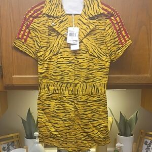 Jeremy Scott Adidas Yellow and Black Animal Print Jumpsuit🦓